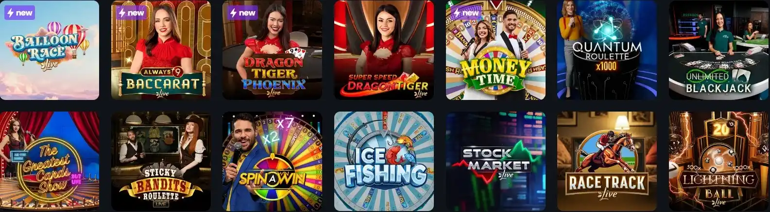 Luck Casino live dealer game selection